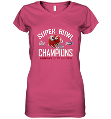 NFL super bowl Kansas City Chiefs Logo Helmet champions Women's V-Neck T-Shirt Women's V-Neck T-Shirt - FordPhuMy