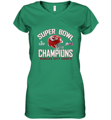 NFL super bowl Kansas City Chiefs Logo Helmet champions Women's V-Neck T-Shirt Women's V-Neck T-Shirt - FordPhuMy