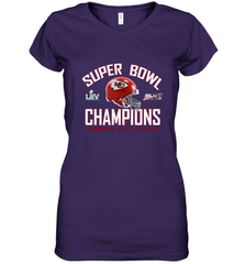 NFL super bowl Kansas City Chiefs Logo Helmet champions Women's V-Neck T-Shirt Women's V-Neck T-Shirt - FordPhuMy