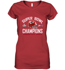 NFL super bowl Kansas City Chiefs Logo Helmet champions Women's V-Neck T-Shirt Women's V-Neck T-Shirt - FordPhuMy