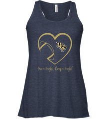 UCF Knights Football Inside Heart  Team  Apparel Women's Racerback Tank Women's Racerback Tank - FordPhuMy