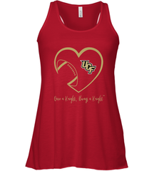 UCF Knights Football Inside Heart  Team  Apparel Women's Racerback Tank Women's Racerback Tank - FordPhuMy