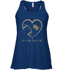 UCF Knights Football Inside Heart  Team  Apparel Women's Racerback Tank Women's Racerback Tank - FordPhuMy