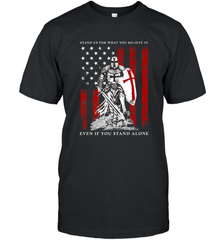 Knight Templar American Flag Men's T-Shirt Men's T-Shirt - FordPhuMy