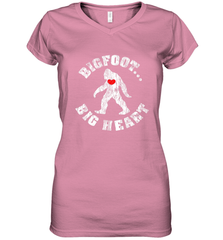 Bigfoot Heart Valentine's Day Lover Art Graphics Great Gift Women's V-Neck T-Shirt Women's V-Neck T-Shirt - FordPhuMy