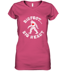 Bigfoot Heart Valentine's Day Lover Art Graphics Great Gift Women's V-Neck T-Shirt Women's V-Neck T-Shirt - FordPhuMy