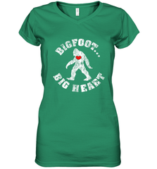 Bigfoot Heart Valentine's Day Lover Art Graphics Great Gift Women's V-Neck T-Shirt Women's V-Neck T-Shirt - FordPhuMy