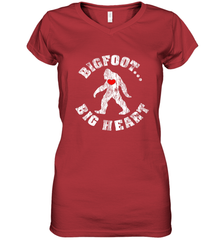 Bigfoot Heart Valentine's Day Lover Art Graphics Great Gift Women's V-Neck T-Shirt Women's V-Neck T-Shirt - FordPhuMy