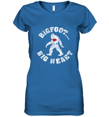 Bigfoot Heart Valentine's Day Lover Art Graphics Great Gift Women's V-Neck T-Shirt Women's V-Neck T-Shirt - FordPhuMy