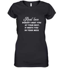Real love funny quotes for valentine Women's V-Neck T-Shirt Women's V-Neck T-Shirt - FordPhuMy
