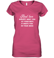 Real love funny quotes for valentine Women's V-Neck T-Shirt Women's V-Neck T-Shirt - FordPhuMy