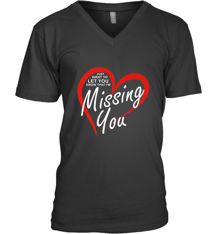 Lover Love Quote Just Want to Let You Know I'm Missing You Men's V-Neck Men's V-Neck / Black / S Men's V-Neck - FordPhuMy