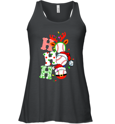 HO HO HO Baseball Santa Hat Christmas Women's Racerback Tank Women's Racerback Tank / Black / XS Women's Racerback Tank - FordPhuMy