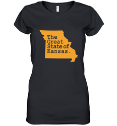The Great State Of Kansas Women's V-Neck T-Shirt