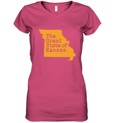 The Great State Of Kansas Women's V-Neck T-Shirt Women's V-Neck T-Shirt - FordPhuMy