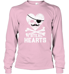I Steal Hearts Valentine's Day Pirate Skull Art Graphics Long Sleeve T-Shirt Long Sleeve T-Shirt - FordPhuMy