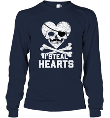 I Steal Hearts Valentine's Day Pirate Skull Art Graphics Long Sleeve T-Shirt Long Sleeve T-Shirt - FordPhuMy