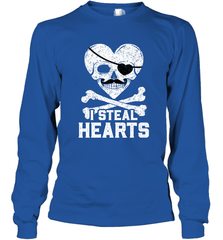 I Steal Hearts Valentine's Day Pirate Skull Art Graphics Long Sleeve T-Shirt Long Sleeve T-Shirt - FordPhuMy