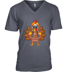 Cool Turkey Football Feathers Funny Thanksgiving Sports Gift Men's V-Neck Men's V-Neck - FordPhuMy