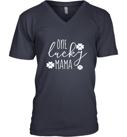 St Patricks Day Shirt One Lucky Mama Clover Shamrock Green Men's V-Neck