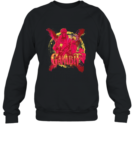 Marvel X Men Gambit Retro 90s Crewneck Sweatshirt Crewneck Sweatshirt / Black / S Crewneck Sweatshirt - FordPhuMy