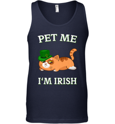 Pet Me I'm Irish Funny Cat Lover St. Patrick's Day Men's Tank Top