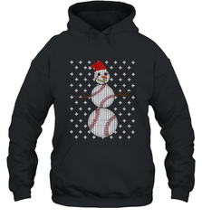 UGLY CHRISTMAS Baseball Snowman Holiday Santa Funny Men Gift Hooded Sweatshirt Hooded Sweatshirt - FordPhuMy