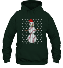 UGLY CHRISTMAS Baseball Snowman Holiday Santa Funny Men Gift Hooded Sweatshirt Hooded Sweatshirt - FordPhuMy