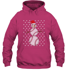 UGLY CHRISTMAS Baseball Snowman Holiday Santa Funny Men Gift Hooded Sweatshirt Hooded Sweatshirt - FordPhuMy