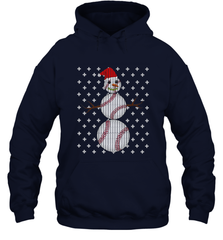 UGLY CHRISTMAS Baseball Snowman Holiday Santa Funny Men Gift Hooded Sweatshirt Hooded Sweatshirt - FordPhuMy