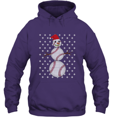 UGLY CHRISTMAS Baseball Snowman Holiday Santa Funny Men Gift Hooded Sweatshirt Hooded Sweatshirt - FordPhuMy