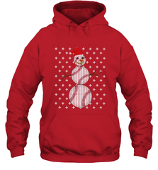 UGLY CHRISTMAS Baseball Snowman Holiday Santa Funny Men Gift Hooded Sweatshirt Hooded Sweatshirt - FordPhuMy