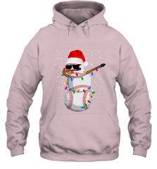 Dabbing Snowman Baseball Christmas Lights Pajama Tee Hooded Sweatshirt Hooded Sweatshirt - FordPhuMy
