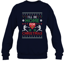 I'll Be Home for Christmas Baseball Gift For Men Women Kids Crewneck Sweatshirt Crewneck Sweatshirt - FordPhuMy