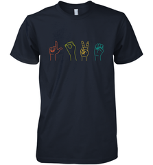 Love ASL Sign language Alphabet Valentines Day Gift idea Men's Premium T-Shirt Men's Premium T-Shirt - FordPhuMy