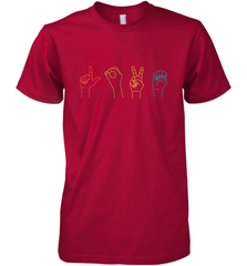 Love ASL Sign language Alphabet Valentines Day Gift idea Men's Premium T-Shirt Men's Premium T-Shirt - FordPhuMy