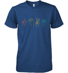 Love ASL Sign language Alphabet Valentines Day Gift idea Men's Premium T-Shirt Men's Premium T-Shirt - FordPhuMy