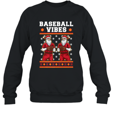 Baseball Vibes Christmas Baseball Player Santa Gift Holiday Crewneck Sweatshirt