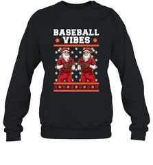 Baseball Vibes Christmas Baseball Player Santa Gift Holiday Crewneck Sweatshirt Crewneck Sweatshirt - FordPhuMy