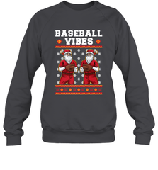 Baseball Vibes Christmas Baseball Player Santa Gift Holiday Crewneck Sweatshirt Crewneck Sweatshirt - FordPhuMy
