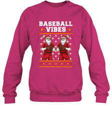 Baseball Vibes Christmas Baseball Player Santa Gift Holiday Crewneck Sweatshirt Crewneck Sweatshirt - FordPhuMy