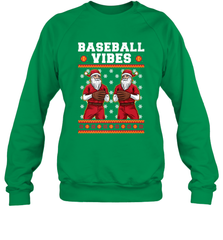 Baseball Vibes Christmas Baseball Player Santa Gift Holiday Crewneck Sweatshirt Crewneck Sweatshirt - FordPhuMy