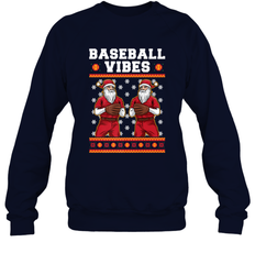 Baseball Vibes Christmas Baseball Player Santa Gift Holiday Crewneck Sweatshirt