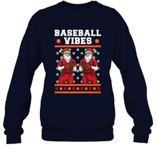 Baseball Vibes Christmas Baseball Player Santa Gift Holiday Crewneck Sweatshirt Crewneck Sweatshirt - FordPhuMy