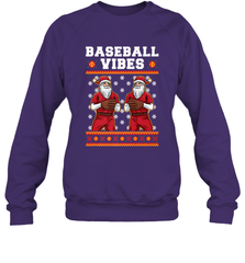 Baseball Vibes Christmas Baseball Player Santa Gift Holiday Crewneck Sweatshirt Crewneck Sweatshirt - FordPhuMy