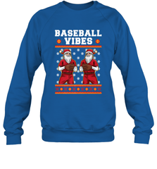 Baseball Vibes Christmas Baseball Player Santa Gift Holiday Crewneck Sweatshirt Crewneck Sweatshirt - FordPhuMy