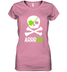St. Patricks Day Irish Pirate Skull and Cross bones Women's V-Neck T-Shirt Women's V-Neck T-Shirt - FordPhuMy