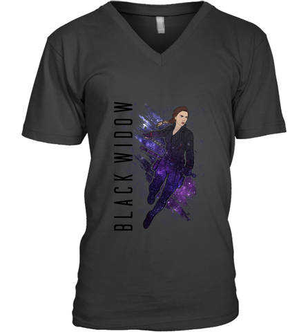 Avengers Endgame Black Widow Galaxy Painted Men's V-Neck
