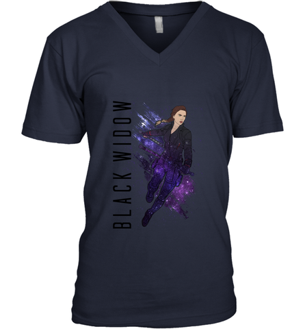 Avengers Endgame Black Widow Galaxy Painted Men's V-Neck
