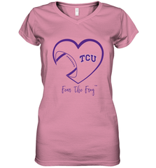 TCU Horned Frogs Football Inside Heart  Team Women's V-Neck T-Shirt Women's V-Neck T-Shirt - FordPhuMy